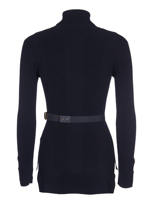 RIBBED VISCOSE AND SILK TURTLENECK SWEATER WITH LOGO EMBROIDERY ELISABETTA FRANCHI | MK11B46E2110